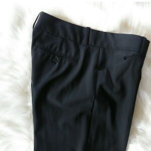 THEORY Black Wool Blend Trousers Size 2 Straight-Leg Dress Pants Office